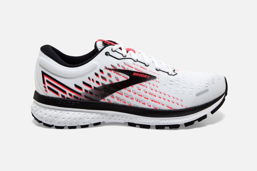 Brooks Women's Ghost 13 Road Running Shoes White/Pink/Black ( DROPG5387 )